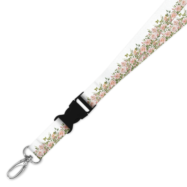 Double Breakaway Lanyard - Rose Border