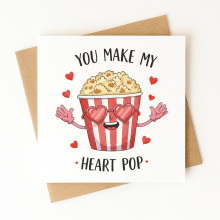 Valentine's Day Card - You Make My Heart Pop - Standard Smooth Card