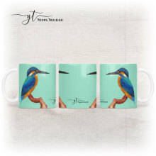 Kingfisher - Ceramic Mug, Hardboard Coaster & Placemat Set - Kingfisher