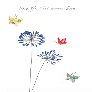 Holy Mackerel agapanthus better soon get well card - designed by Eloise Hall - 15.7 x 11cm and blank inside