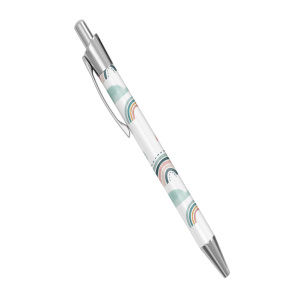 Personalised Retractable Ballpoint Pen - Pastel Rainbows, Hearts & Clouds
