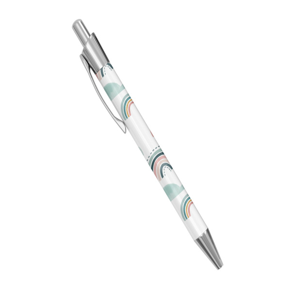 Personalised Retractable Ballpoint Pen - Pastel Rainbows, Hearts & Clouds - Standard Retractable Ballpoint Pen