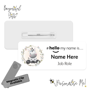 Name Badge - Cute Safari Animals Hello My Name is... - Zebra