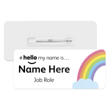 #hello my name is... Name Badge - Brightly Coloured Half Rainbow