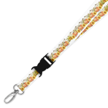 Double Breakaway Lanyard - Rustic Pumpkin Border