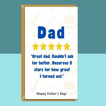 Funny Father's Day Card - For Dad - Personalised inside - Ideal cute card for Fathers Day