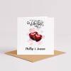 Custom Valentines Day Card Romantic Hearts, for Couples Anniversary Balloon Design - Smooth No Message - Kraft Brown