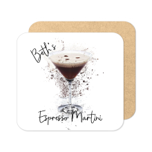 Personalised Espresso Martini Coaster with Splash Effect