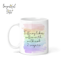 Personalised Ceramic Mug - Watercolour Rainbow Background Nurse