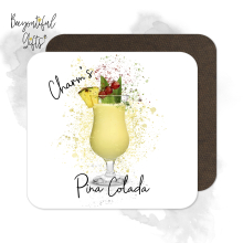 Personalised Pina Colada Coaster with Splash Effect