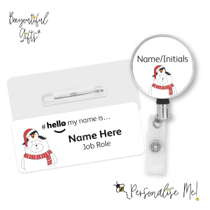 #hello my name is... Name Badge & Metal ID Reel - Penguin & Snowbear
