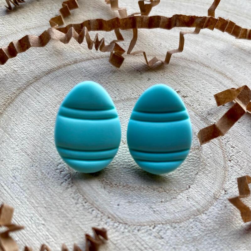 Handmade Pastel Easter Egg Earrings: Polymer Clay Studs , spring earrings