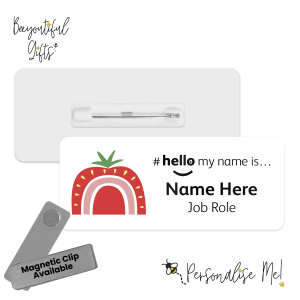 Name Badge - Boho Fruity Rainbow Hello My Name is... - Design 3