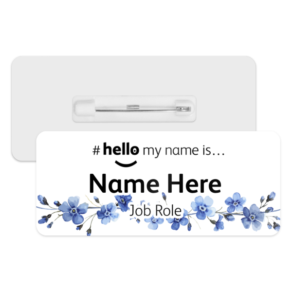 #hello my name is... Name Badge - Watercolour Forget Me Nots