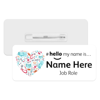 #hello my name is... Name Badge - Watercolour Medical Heart