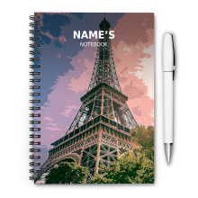 Personalised A5 Artwork Notebook - Eiffel Tower Paris