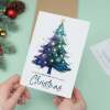 Son & Partner Christmas Card, Watercolour Christmas Tree Design, For Him, Christmas Card - Portrait (5x7) / Blank Inside