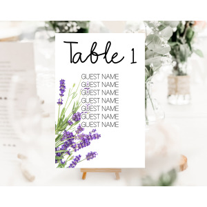 Personalised Table Numbers - Lavender