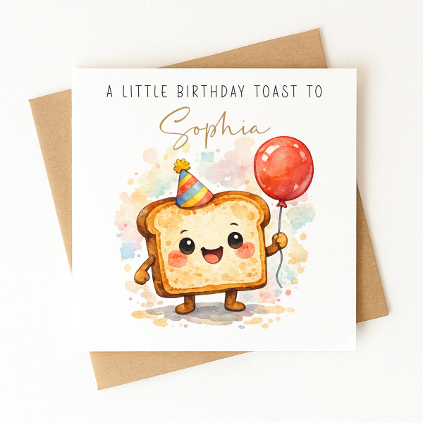 Personalised Birthday Card - A Little Birthday Toast To... - Standard Smooth Card
