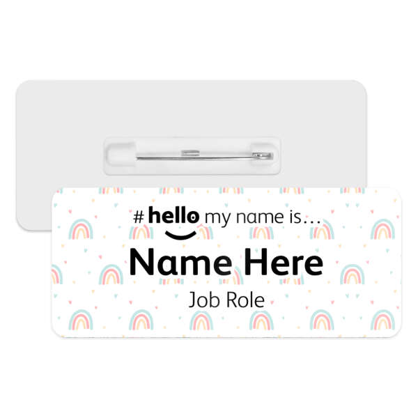 #hello my name is... Name Badge - Boho Candy Rainbows & Hearts