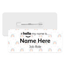 #hello my name is... Name Badge - Boho Candy Rainbows & Hearts