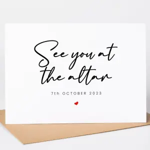 Personalised Wedding Card - See You At The Altar