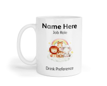 Personalised Ceramic Mug - Watercolour Cute Animals