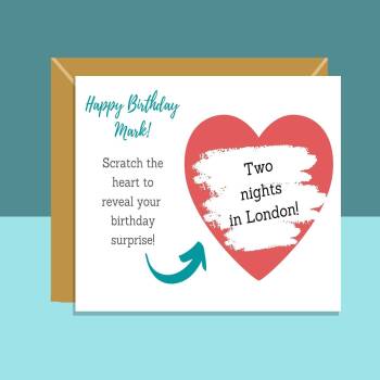 Surprise Scratch Card - Customisable Scratch and Reveal for Birthdays - Personalised - A6