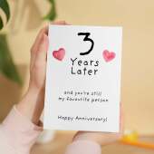 3rd Wedding Anniversary Card For Wife Anniversary Card for Husband 3 Year Anniversary Card For Boyfriend or Girlfriend Third Anniversary