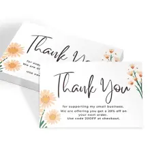 Small Business Thank You Cards - Thank You For Your Order - Sample