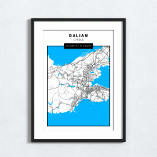 Dalian - China - Map Print - A4