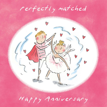 Perfectly Matched Ballet Themed Anniversary Card by Artist Rosie Brooks