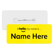 #hello my name is... Name Badge - Classic Yellow - Large Name