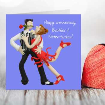 Anniversary card (brother and sister-in-law) - designed by Erica Sturla - 15cm square and blank inside, made in the UK