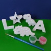 Paint your own plaster initial and Dino, Kids party activity