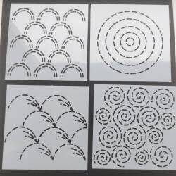 Sashiko Templates Circular | Visible Mending | Quilting and Sewing Templates | Reuseable Mending Stencils