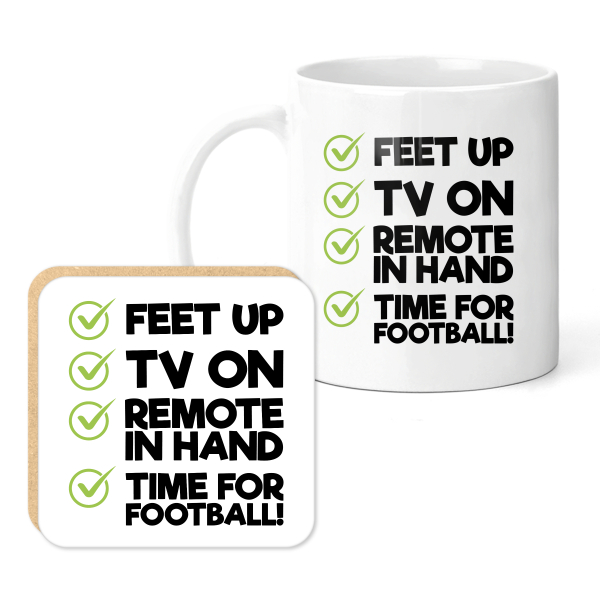 Football Mug & Coaster Set - Football Checklist