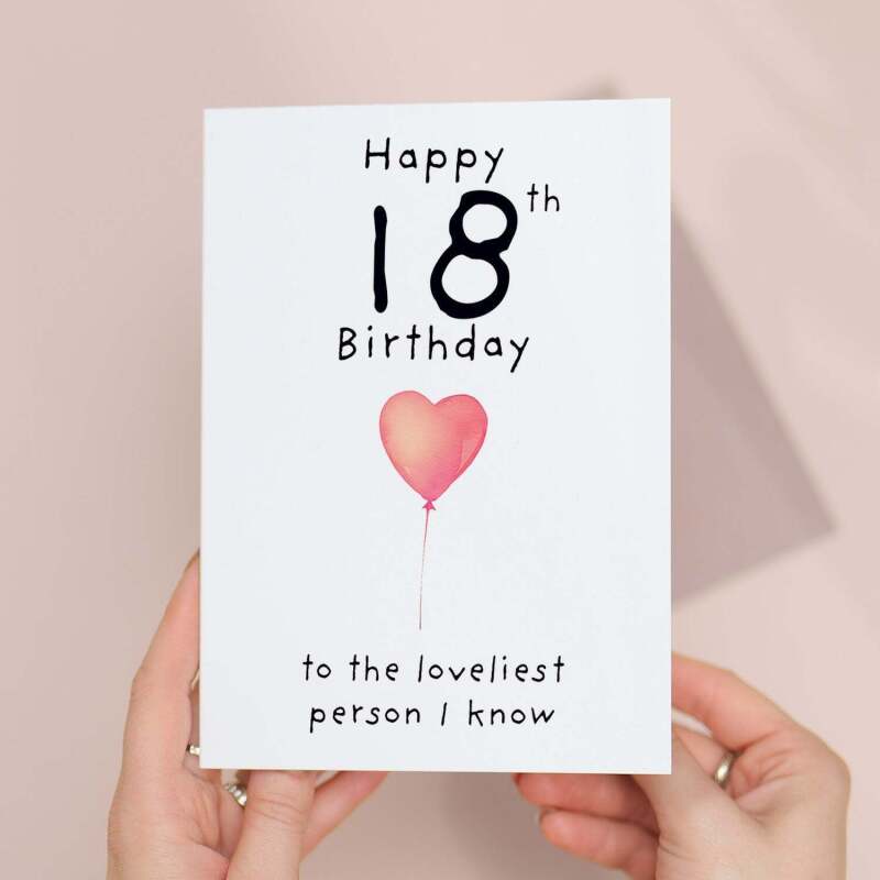 18th Birthday Card for Her Birthday Card Daughter 18th Birthday Card For Sister Birthday Card 18 th Birthday Card For Friend - Large (5x7) / Blank Message