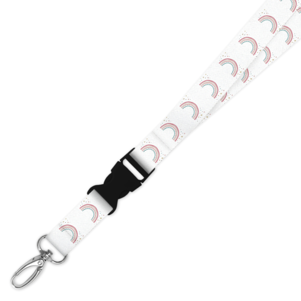 Double Breakaway Lanyard - Watercolour Pastel Rainbow & Stars