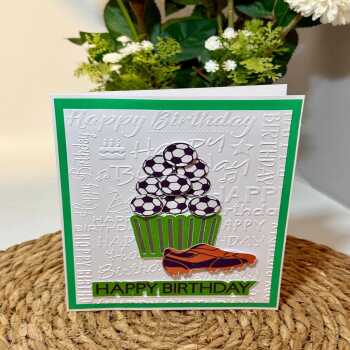 Handmade Football Cupcake Birthday Card