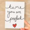 Anniversary or Valentine's Card for Her Anniversary Card for Wife Valentines Day Card For Husband Boyfriend or Girlfriend You Are Perfect - Large (5x7) / Blank Message