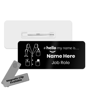 Name Badge - Colour Doctor Scrubs Hello My Name is... - Black