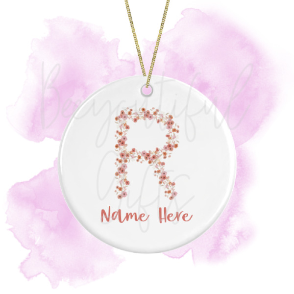 Personalised Spring Love Round Ceramic Decoration