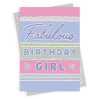 Fabulous birthday girl, a pretty and feminine birthday card with a gorgeous printed envelope - 12 x 17cm and blank inside - made in the UK