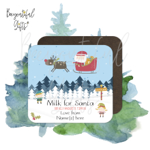 Personalised Christmas Coaster - Milk for Santa