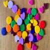 Handmade Colorful Polymer Clay Heart Stud Earrings, Hypoallergenic