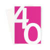 Big 40th Birthday Card Bright Pink - A5 Portrait - 1 Card