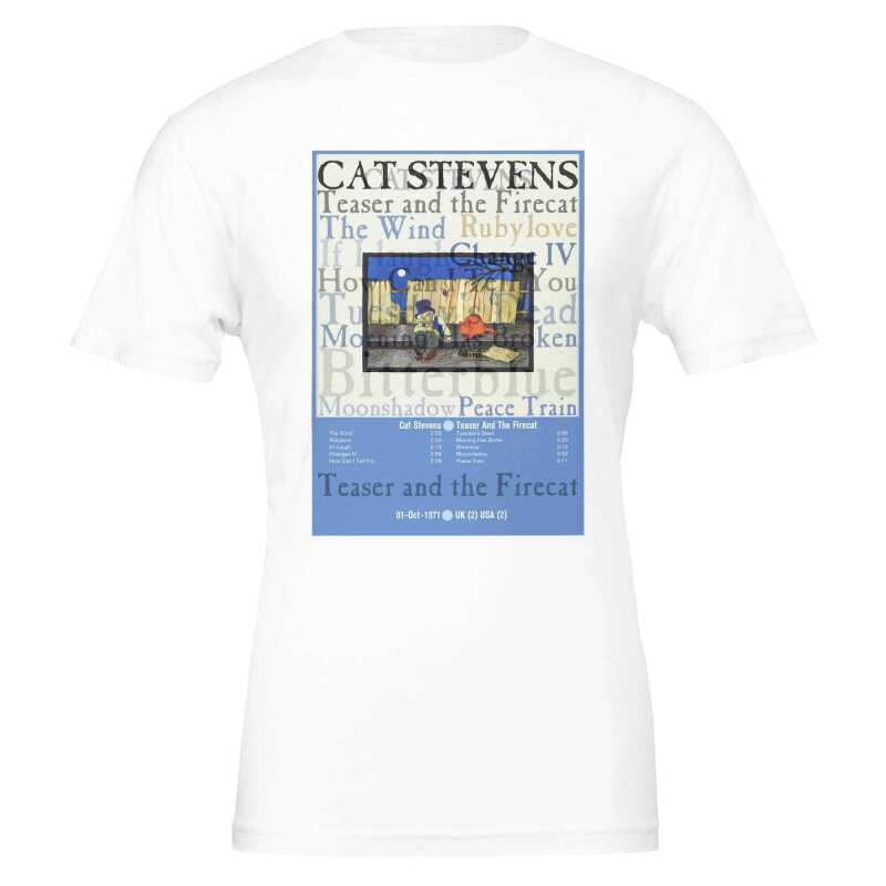Cat Stevens Teaser and the Firecat Album T-shirt - White - S