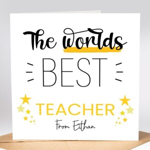 Personalised Thank You Teacher Card - The World's Best Teacher