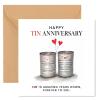 10 Year Anniversary Card For Husband, Wife 10th Anniversary Card, Happy Tin anniversary 10 year Card Funny Greeting Card wife husband - Add a Message